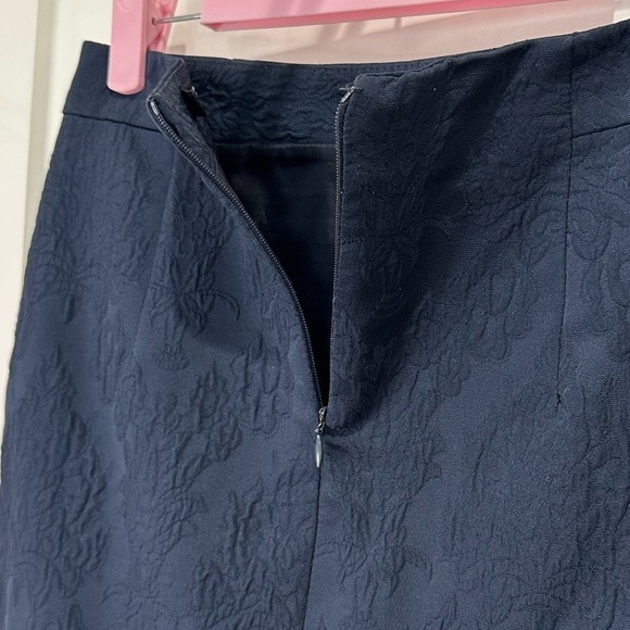 Zara Basic Jacquard Paisley Mini Skirt Navy Blue XS Chic Preppy Academia Coastal - Picture 4 of 8